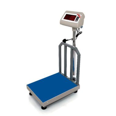 Durable platform weighing scale with LED display, stainless steel top plate, and rechargeable power for accurate industrial use