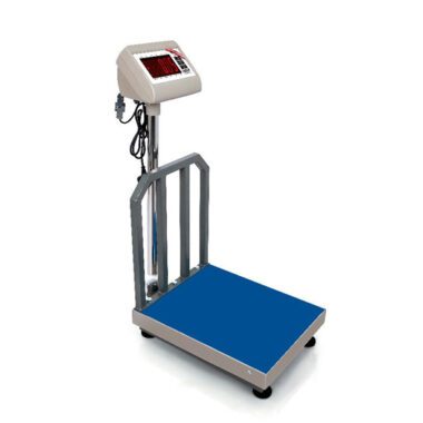 Durable platform weighing scale with LED display, stainless steel top plate, and rechargeable power for accurate industrial use
